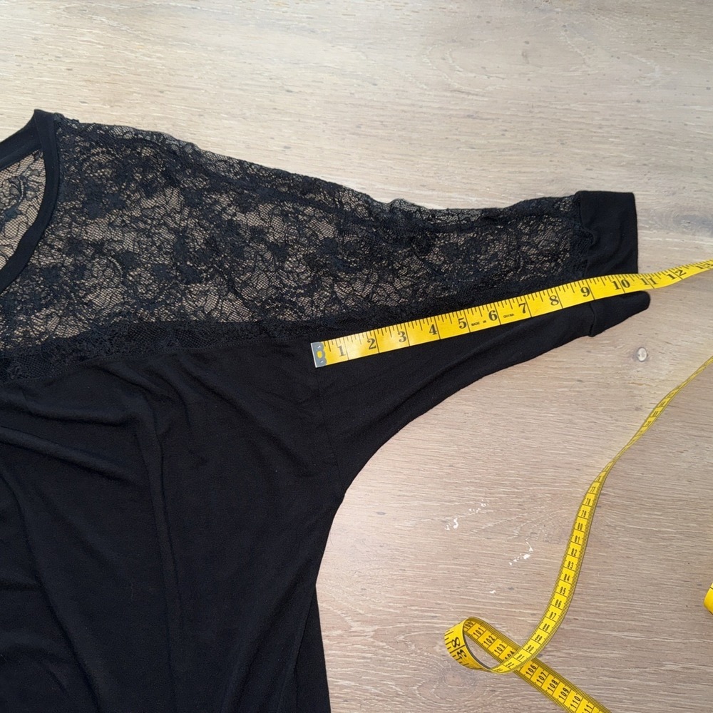 Black Lace Overlay Dolman Sleeve Top Plus Size 2X Forever 21‎ Elegant - Picture 5 of 7